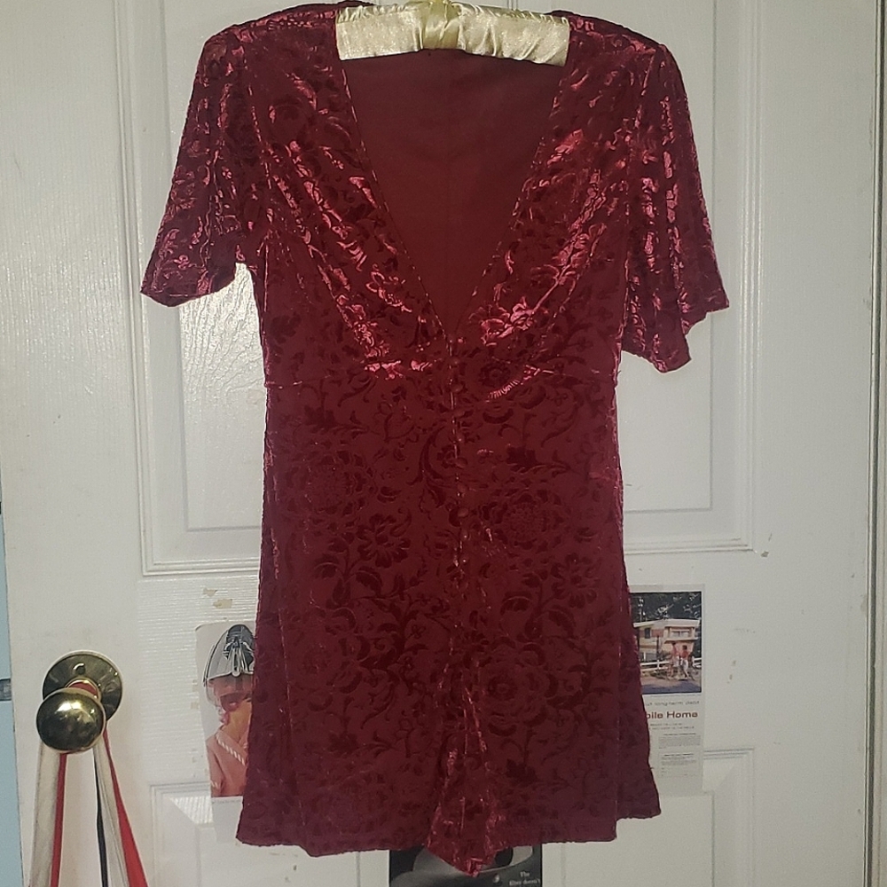 Velvet 70s mini romper